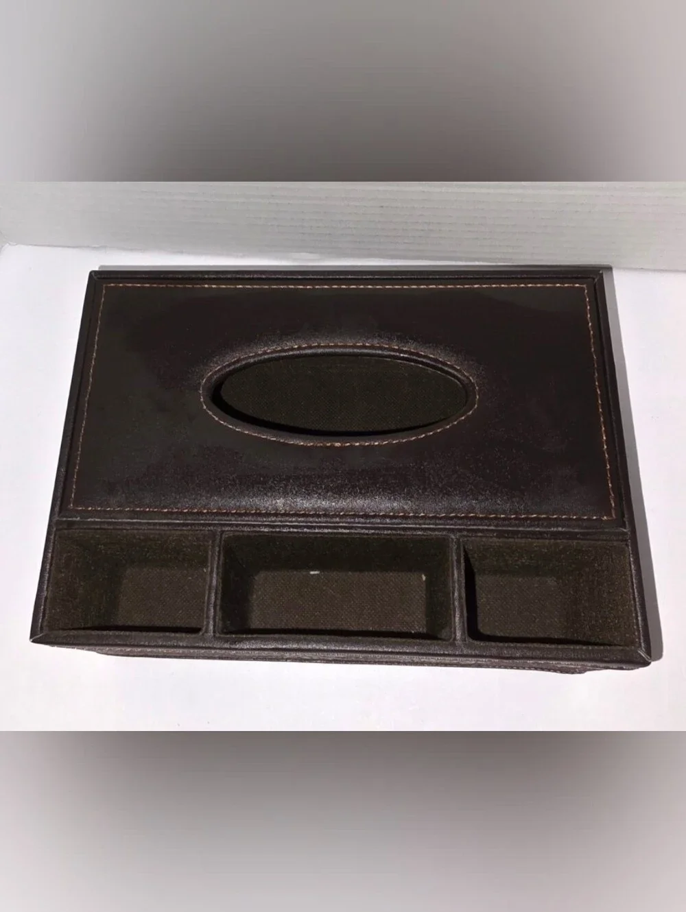 Retro Tissue Box Holder & Remote Control Organizer Storage Box Combo